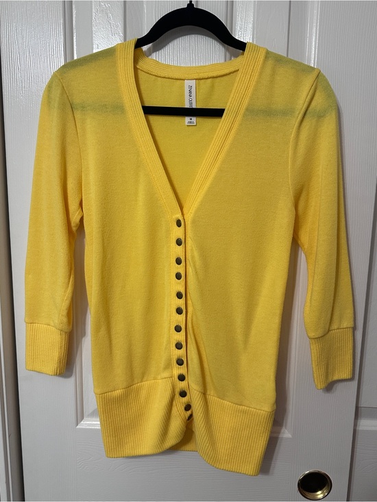 Zenana Outfitters Sweaters - Yellow Button-Front Women's Sweater Cardigan